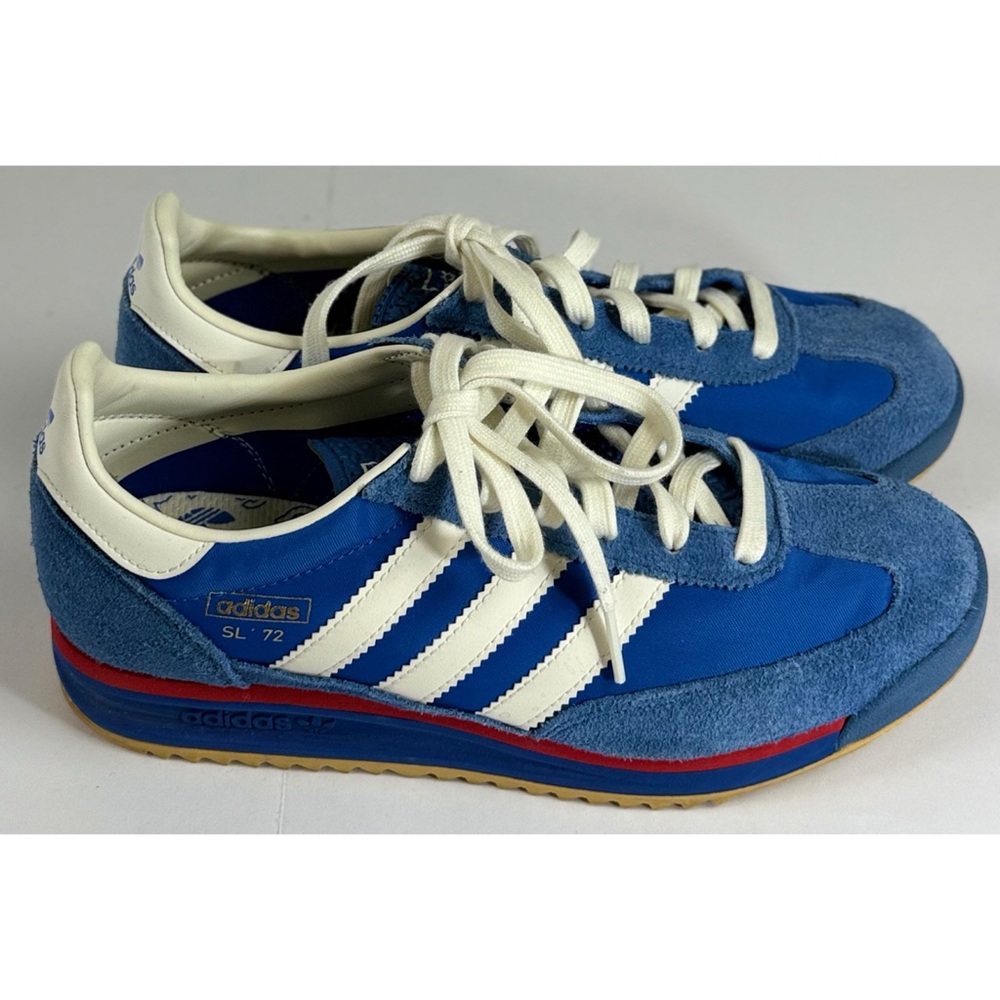 Adiddas Men’s Unisex SL 72 RS Sneaker Blue/White/Better Scarlet, size 7 US - Picture 3 of 15